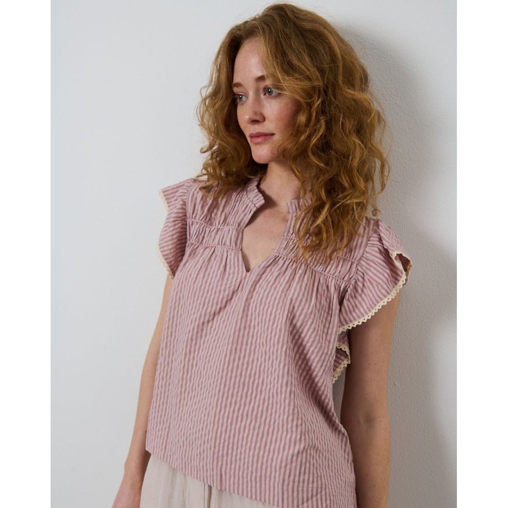 Cecilie topp - rosa striper - Many Colors