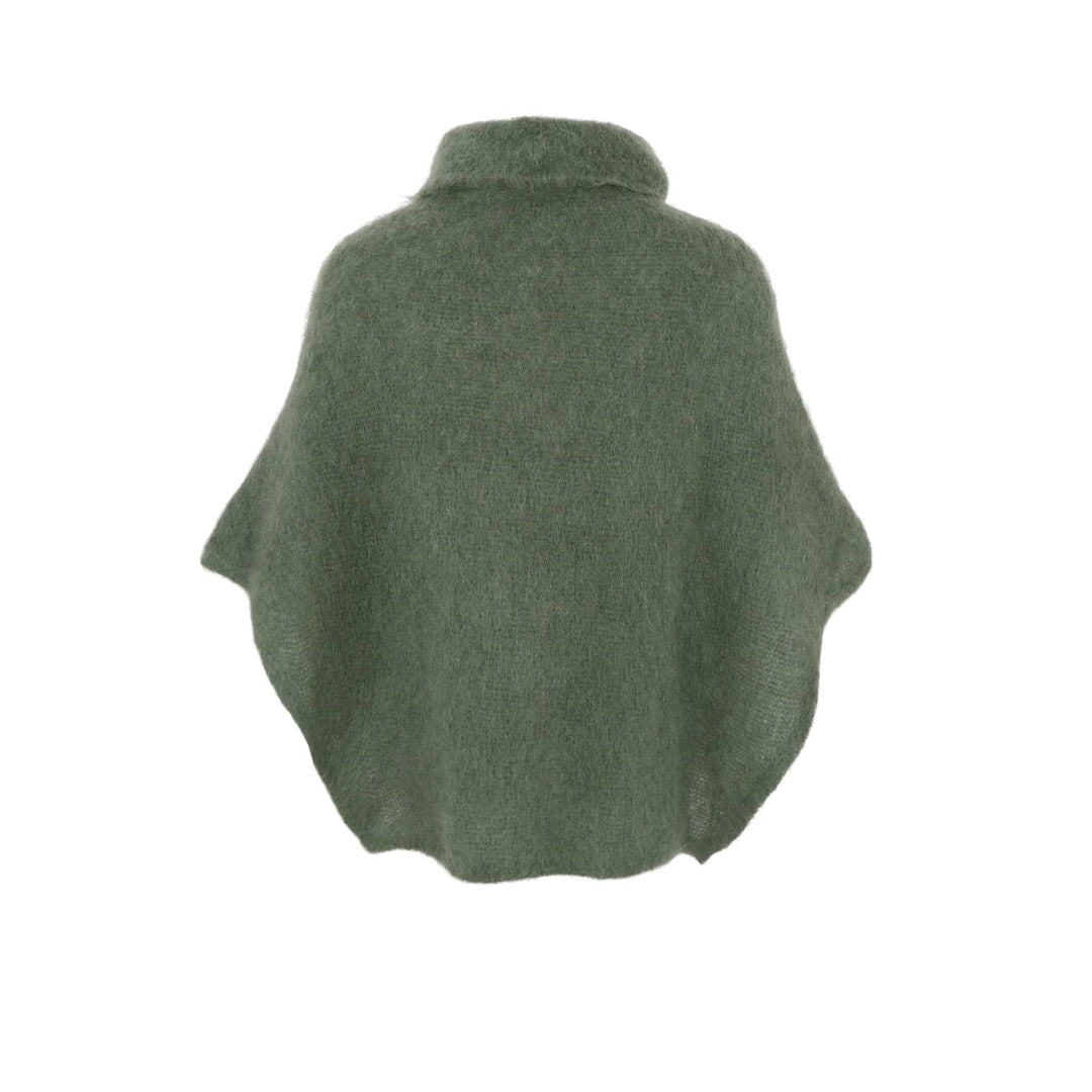 Bjoerk roll neck poncho - army - onesize