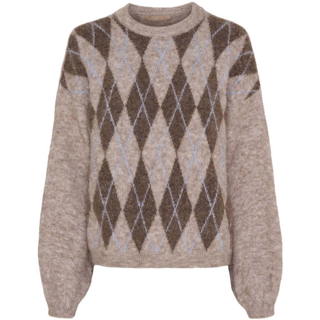 Cora strikk - beige/blå - Many Colors