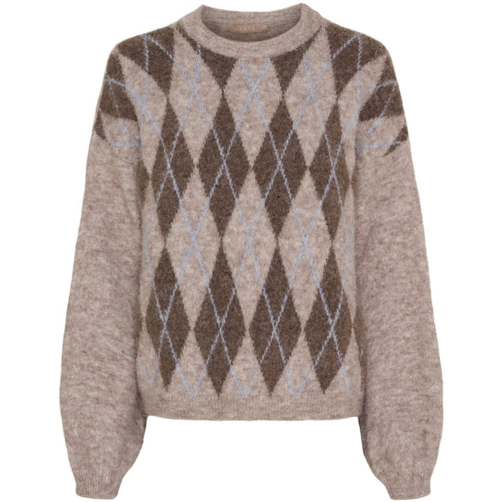 Cora strikk - beige/blå - Many Colors