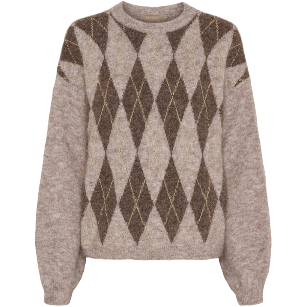 Cora strikk - beige/gull - Many Colors