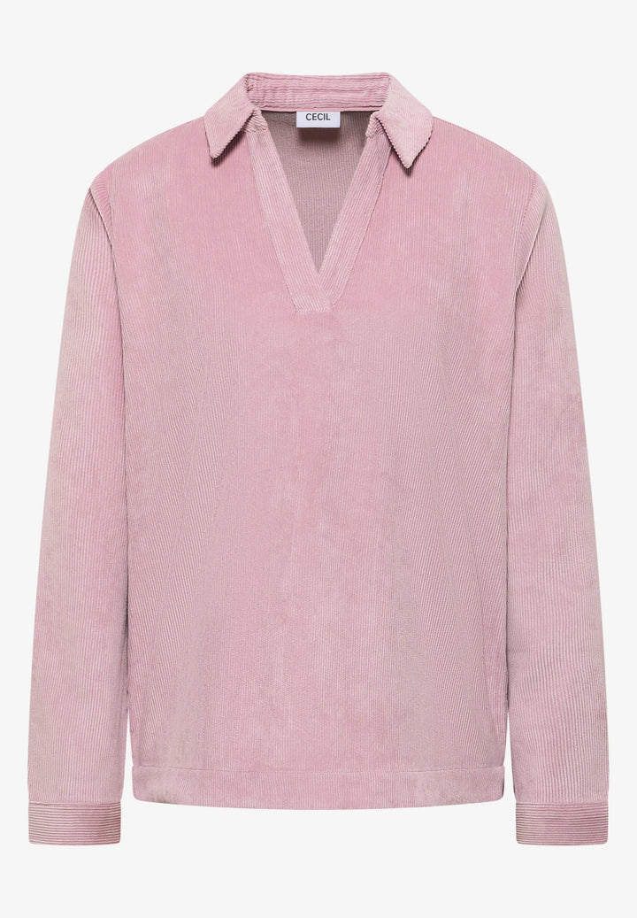 Corduroy bluse med vhals - Many Colors