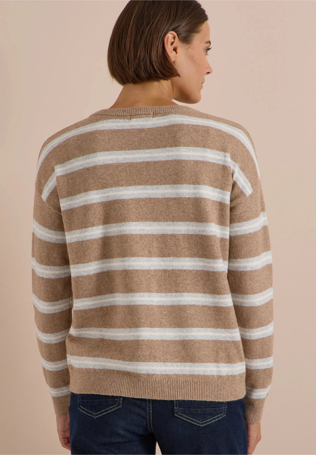 Cosy striped boatneck - creamy - Many Colors