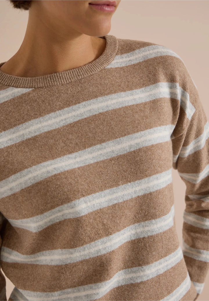 Cosy striped boatneck - creamy - Many Colors