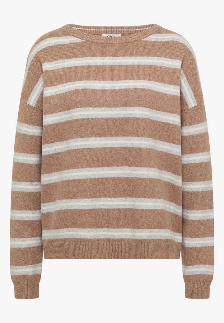 Cosy striped boatneck - creamy - Many Colors