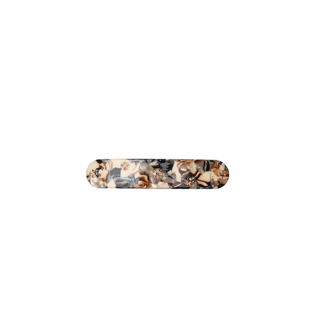 Saskia rhinestone barette - hårklype - creme multi