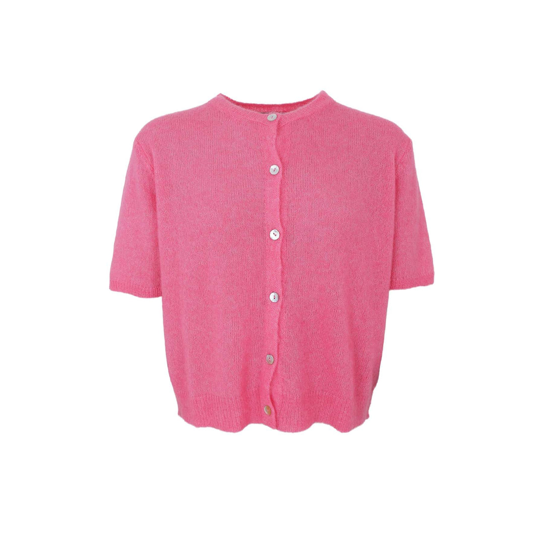 Dell ss cardigan - bringebær - Many Colors