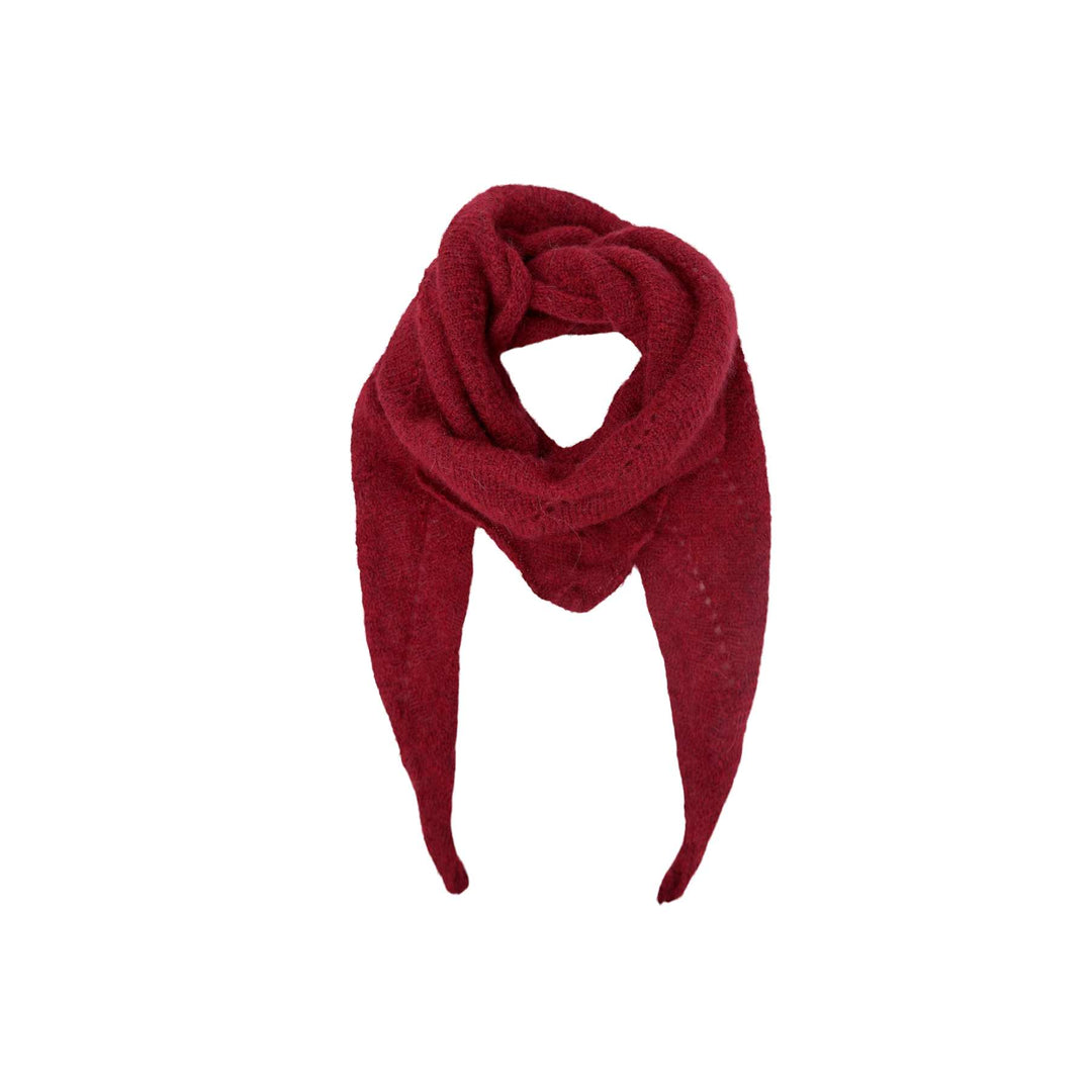 Dell strikket mini skjerf - vinrød - Many Colors