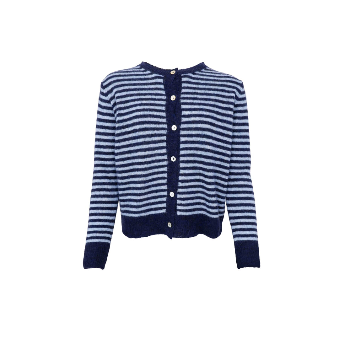 Dell stripete strikket cardigan - navy - Many Colors