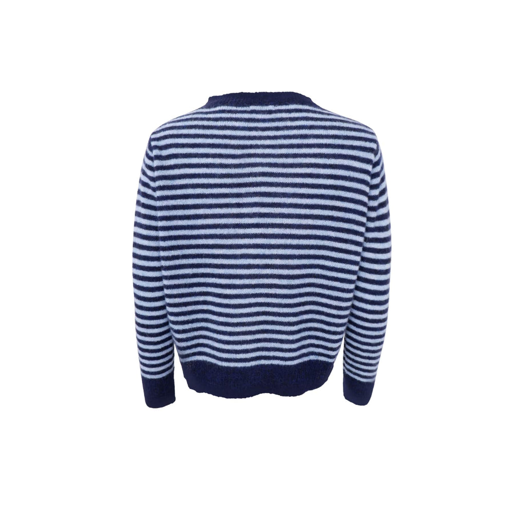 Dell stripete strikket cardigan - navy - Many Colors