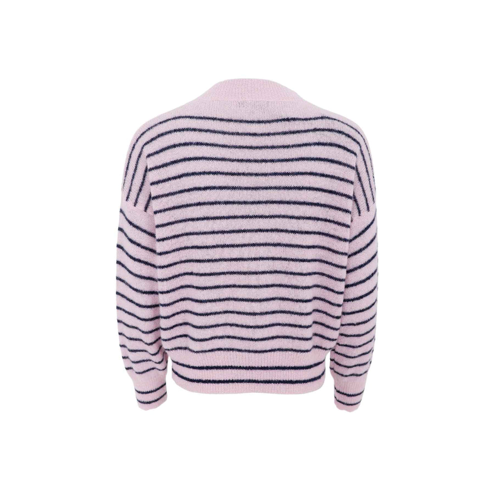 Dell stripete v - hals genser - rosa/blå - Many Colors