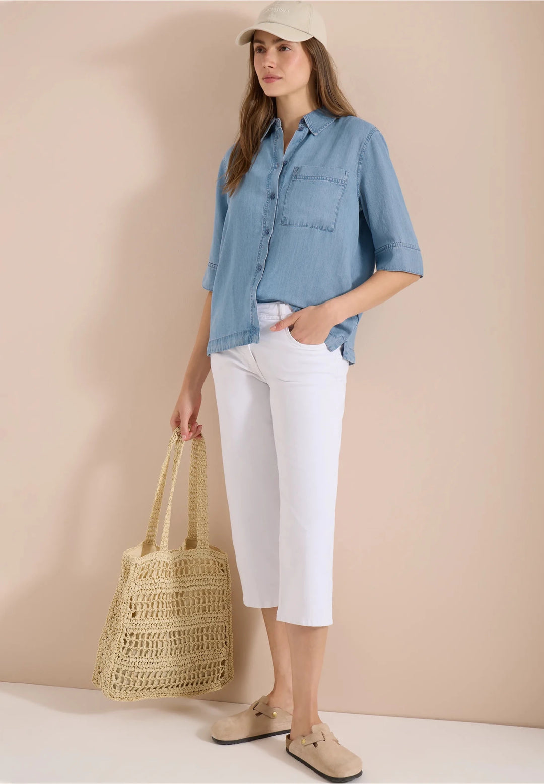 Denim look bluse - Many Colors