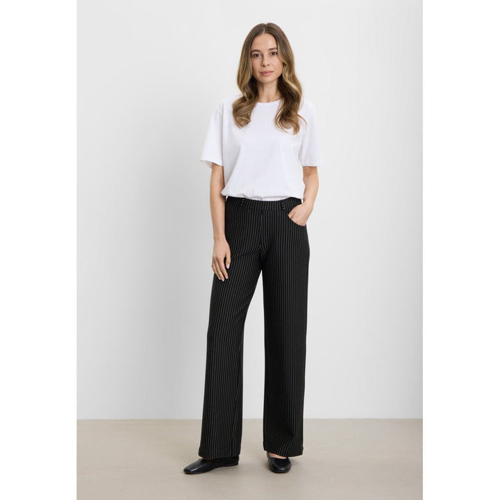 Donna loose ML - svart - striper - Many Colors