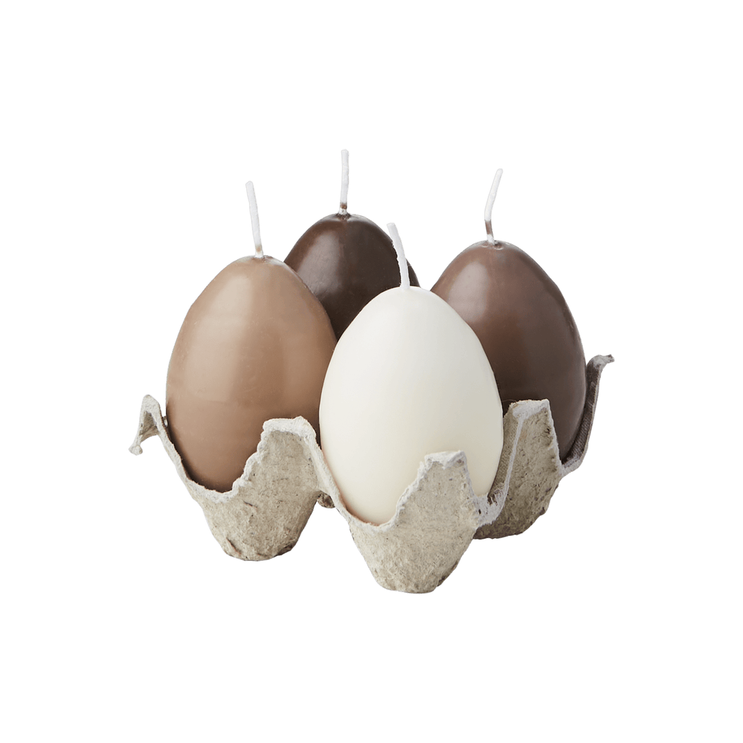 Egg lys, 4 - pack, brunn/beige/ivory - Many Colors