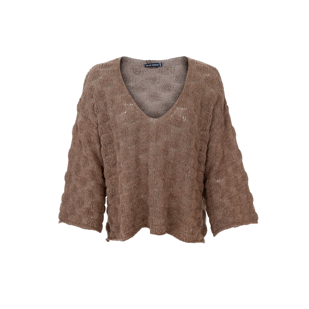 Genser med v - hals - taupe - Many Colors