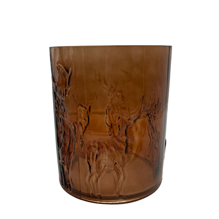 Glass vase/lysestake reinsdyr L - amber - Many Colors