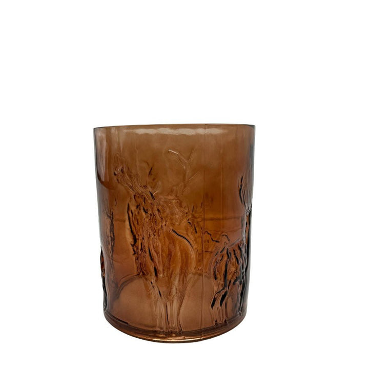 Glass vase/lysestake reinsdyr S - amber - Many Colors