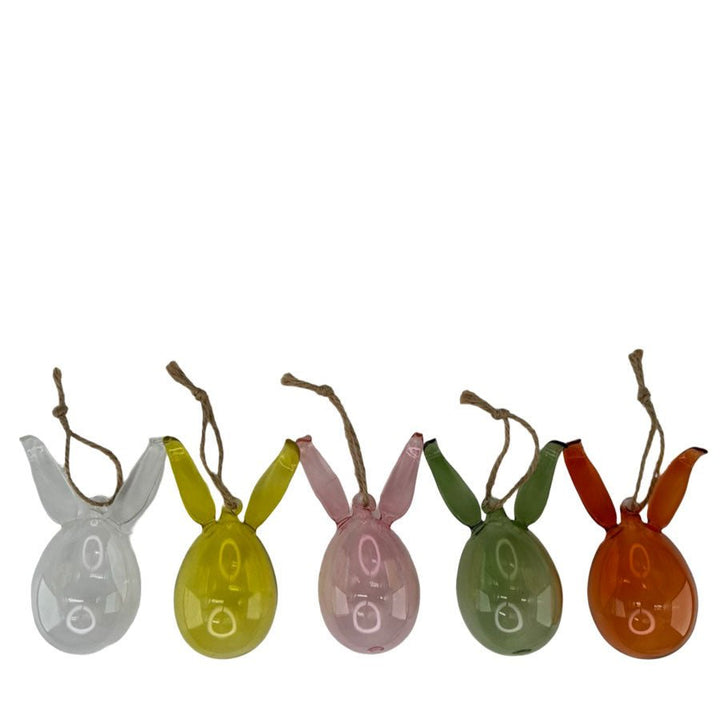 Hengende hare egg - 5 ass - glass - Many Colors