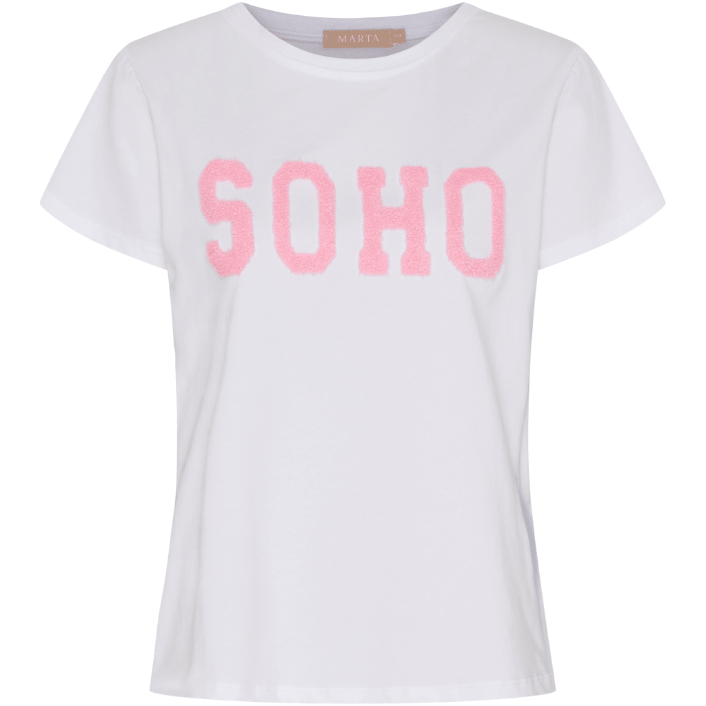Herdis t - skjorte - hvit/rosa - Many Colors