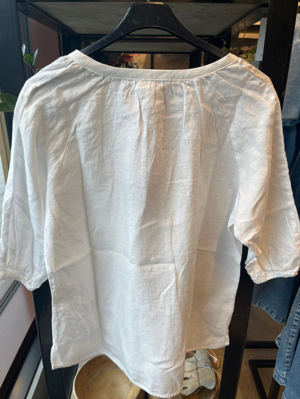 Holmen topp i 100% lin - hvit - Makeløs - Many Colors