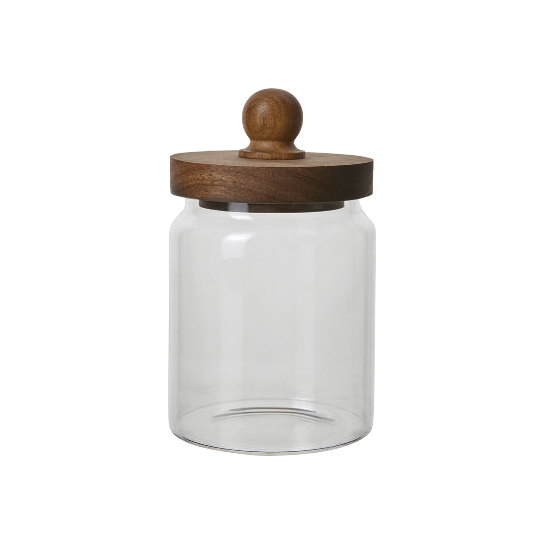 Kalle krukke med lokk, klar/brun - Many Colors