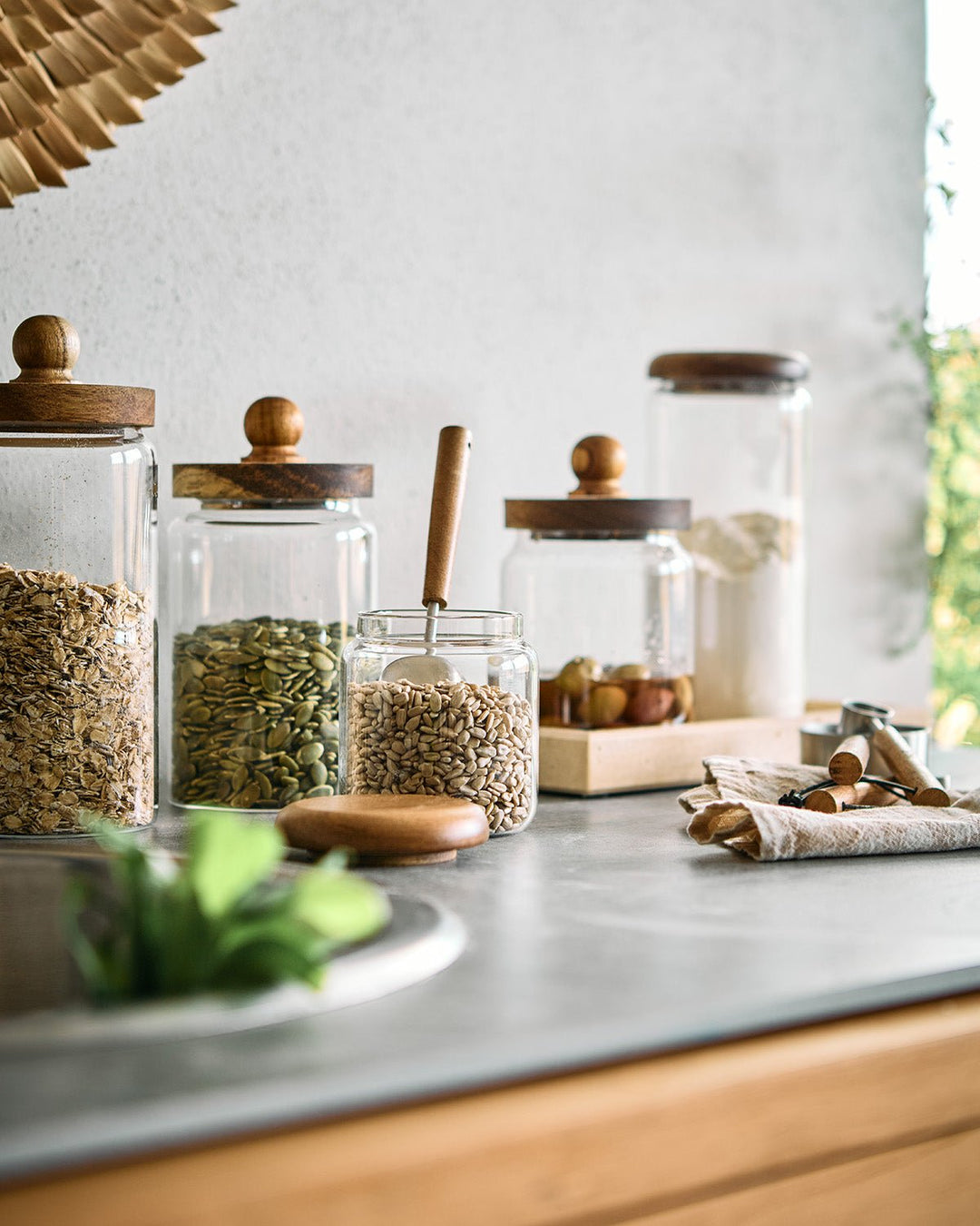 Kalle krukke med lokk, klar/brun - Many Colors