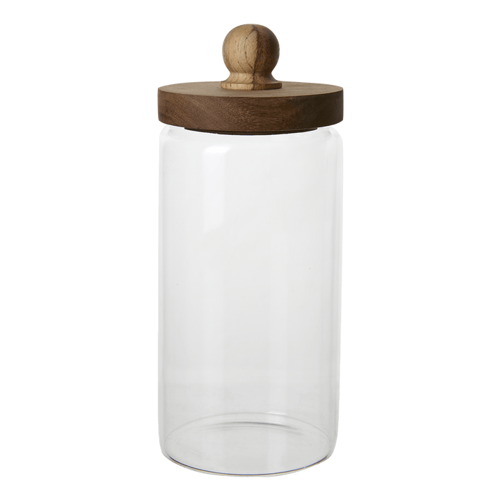 Kalle krukke med lokk, klar/brun - Many Colors