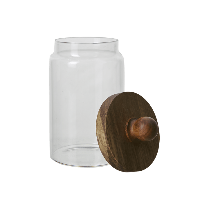 Kalle krukke med lokk, klar/brun - Many Colors