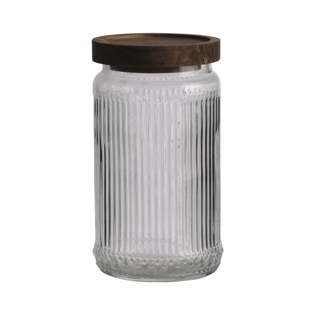 Kalle krukke med striper, klar/brun - Many Colors