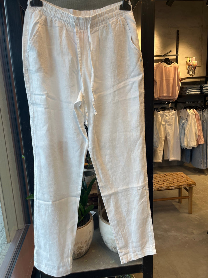 Langestrand bukse i 100% lin - hvit - Makeløs - Many Colors