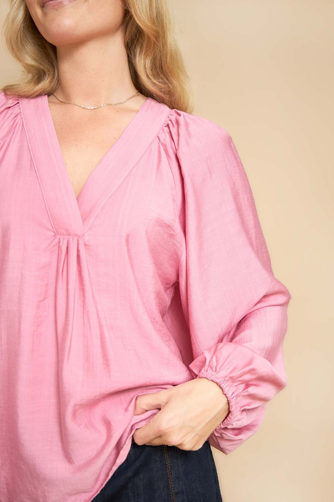 Luisa raglan bluse - rosa - Many Colors