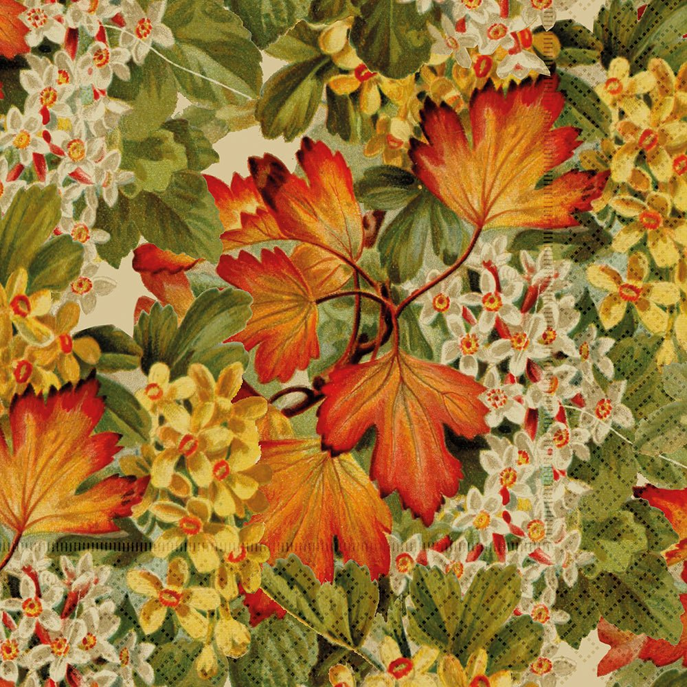 Lunchservietter - 33x33 cm / Høstvekster - løv - Many Colors