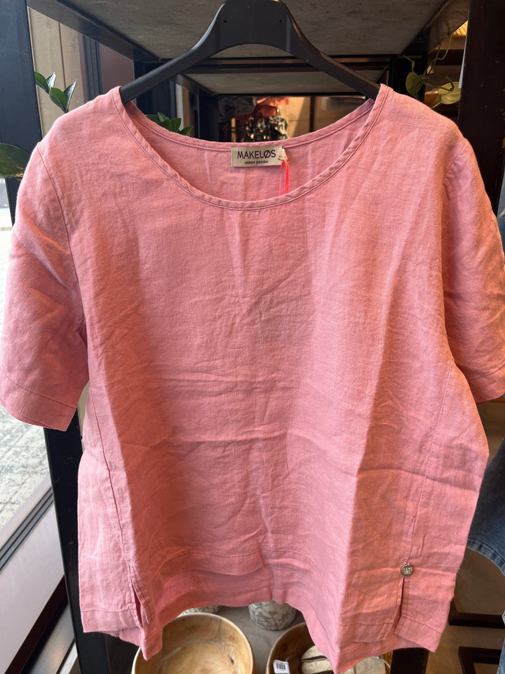 Lykkeland topp i 100% lin - dusty pink - Makeløs - Many Colors