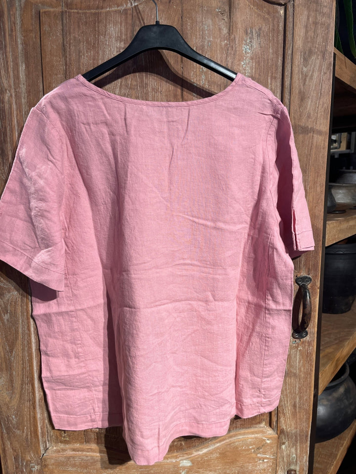 Lykkeland topp i 100% lin - dusty pink - Makeløs - Many Colors