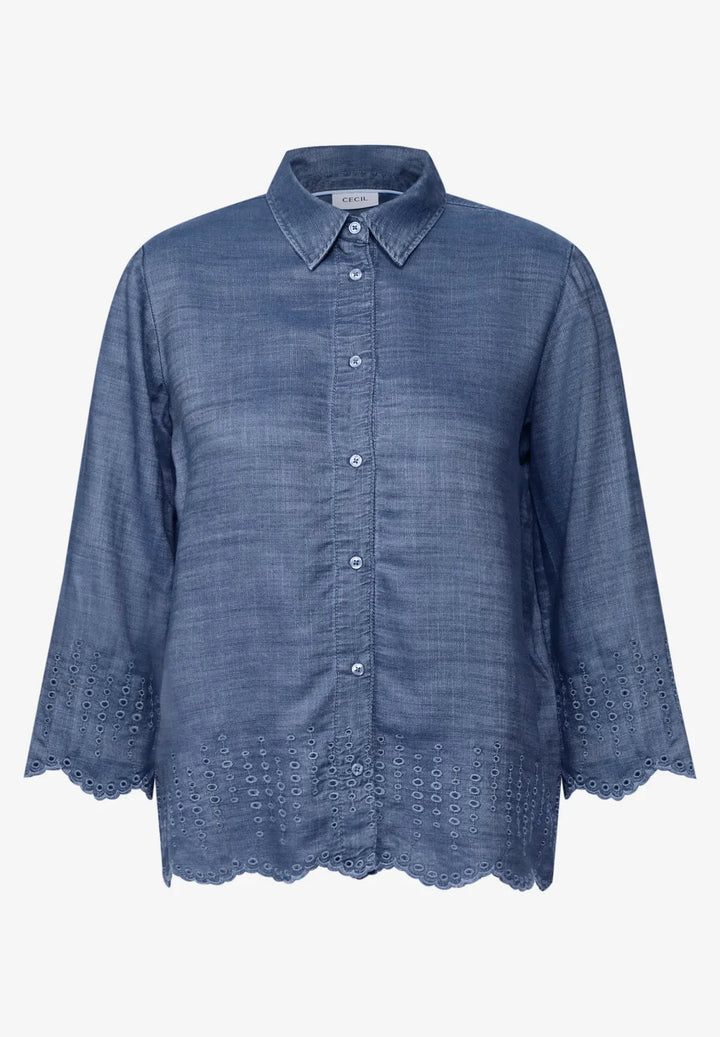 Lyocell bluse - broderi - Many Colors
