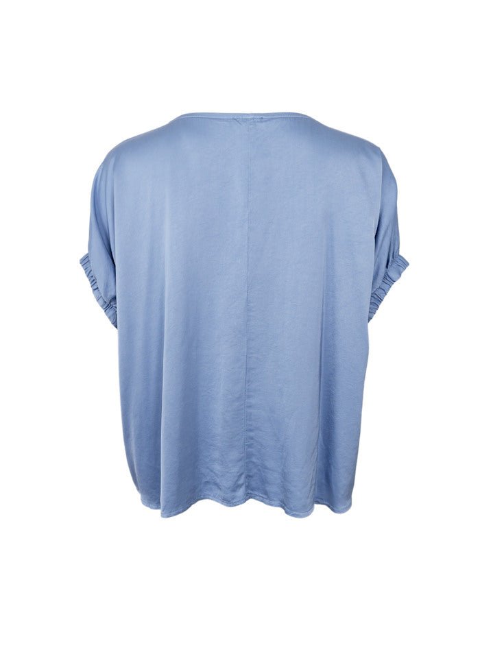 Mabel bluse - dust blue - onesize - Many Colors