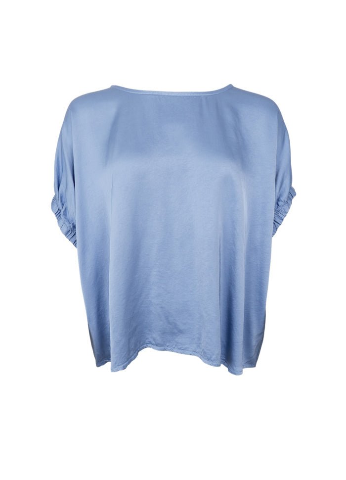 Mabel bluse - dust blue - onesize - Many Colors