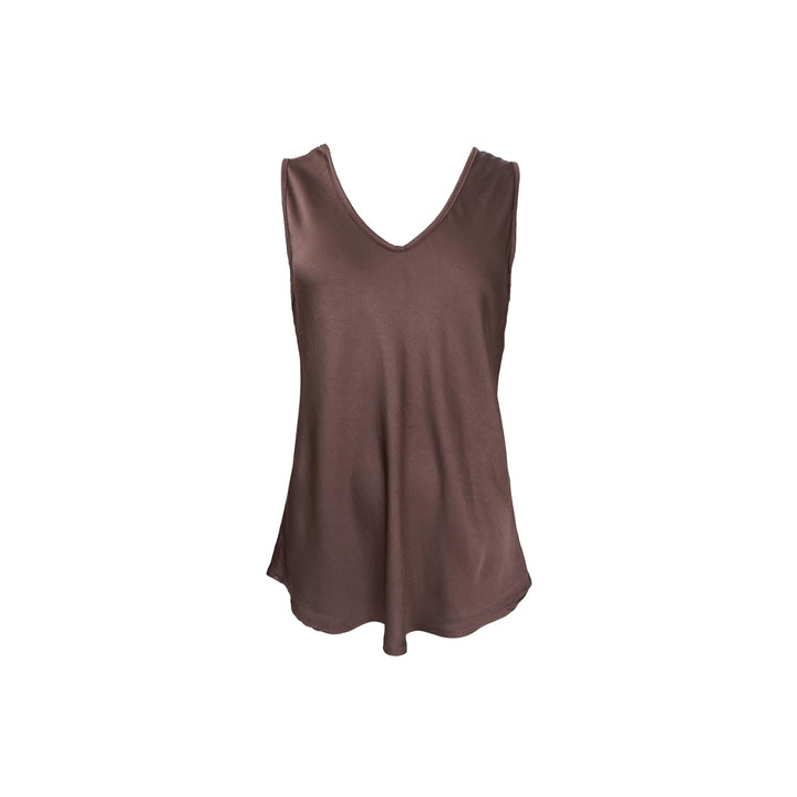 Mabel dobbel v neck topp - coffee - Many Colors