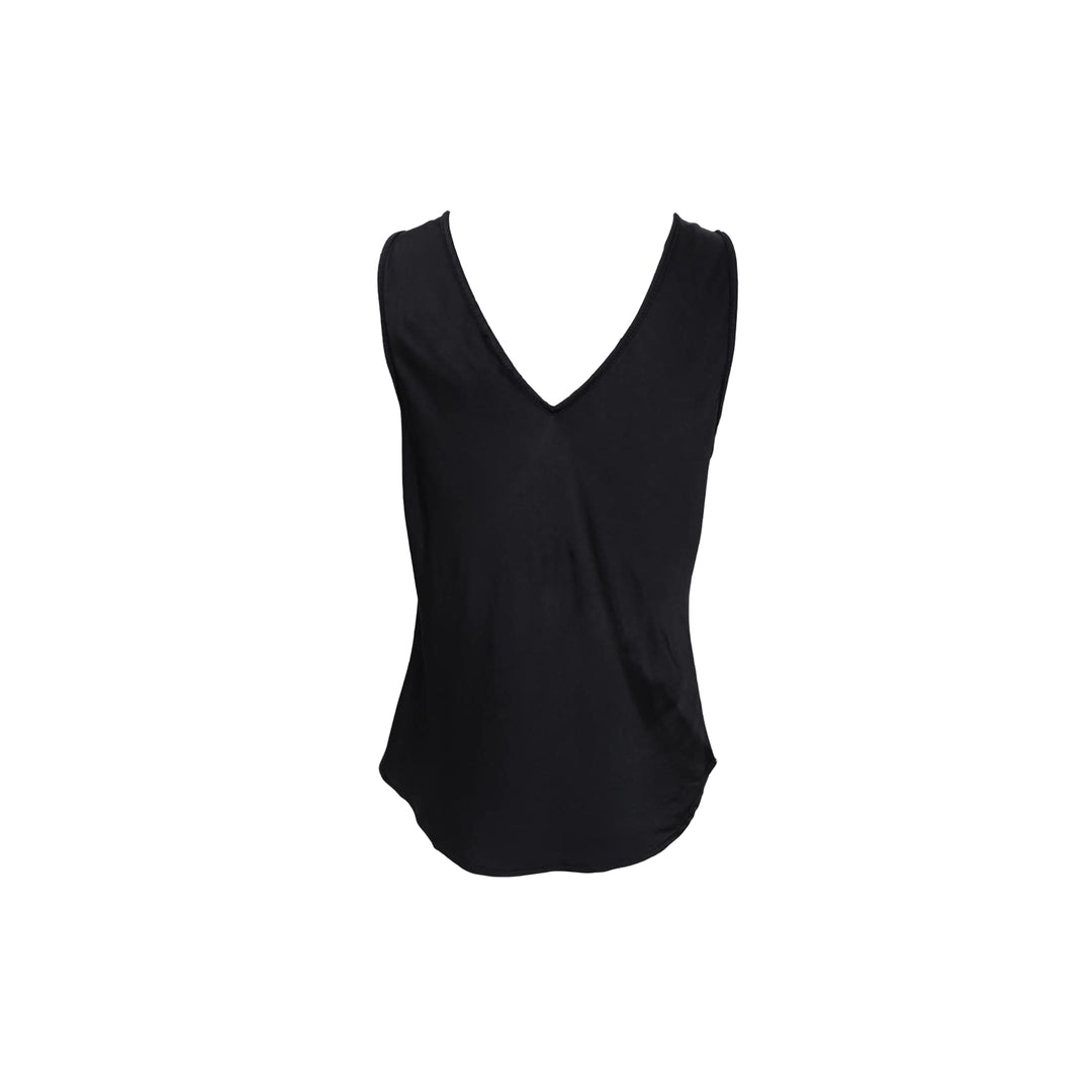 Mabel dobbel v neck topp - svart - Many Colors