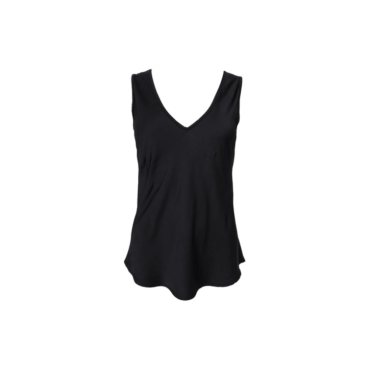 Mabel dobbel v neck topp - svart - Many Colors