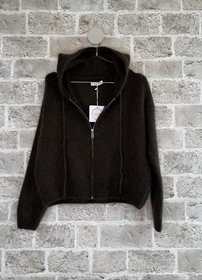 Moment jakke med hette - brun - onesize - Many Colors