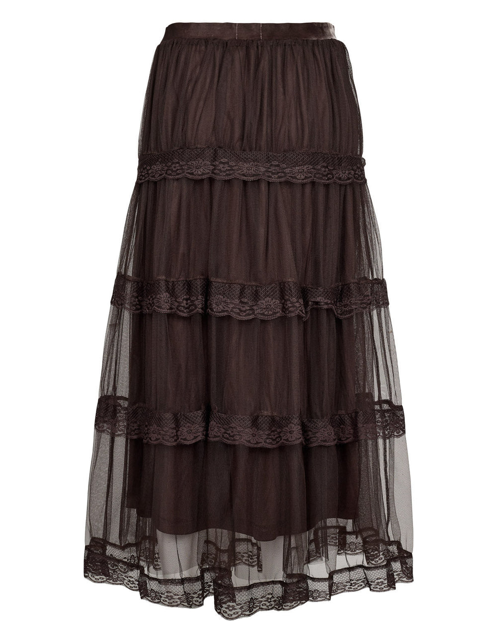 Nuacey langt skjørt - chocolate plum - Many Colors