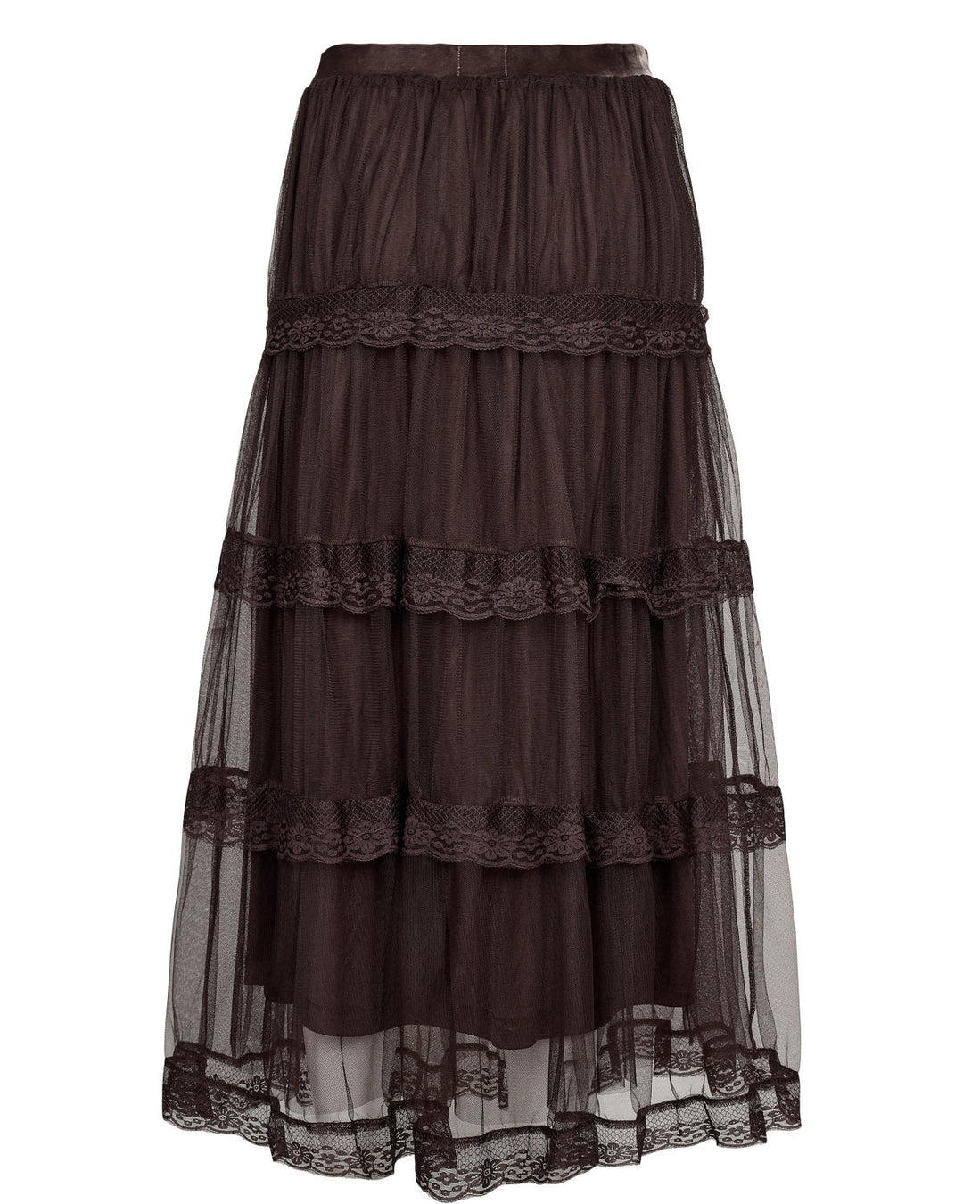 Nuacey langt skjørt - chocolate plum - Many Colors