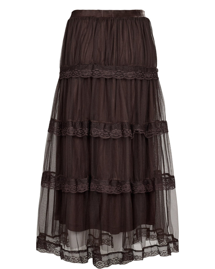 Nuacey langt skjørt - chocolate plum - Many Colors
