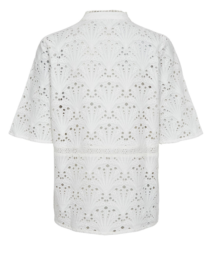 Numaya ss kort bluse - hvit - Many Colors