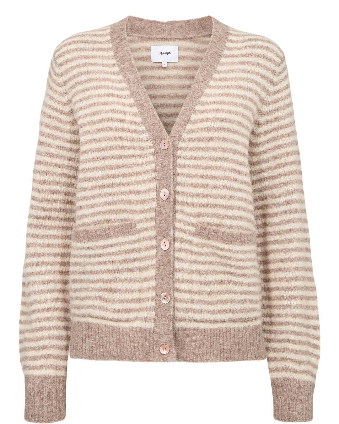 Nuriette mini stripe cardigan - taupe gray - Many Colors AS