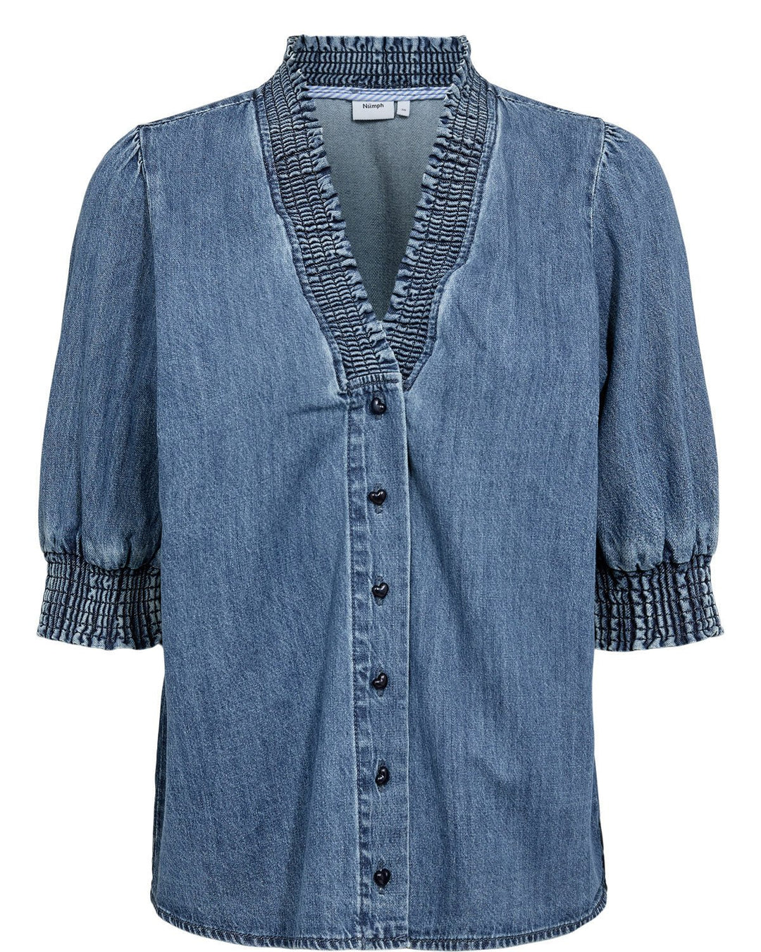 Nuzandie skjorte - medium blå denim - Many Colors