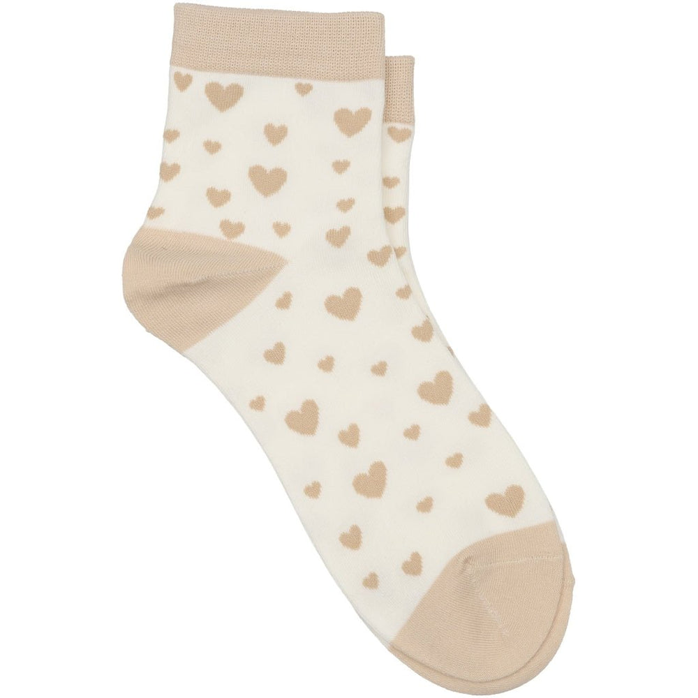 Nya strømper - beige hjerter - Many Colors