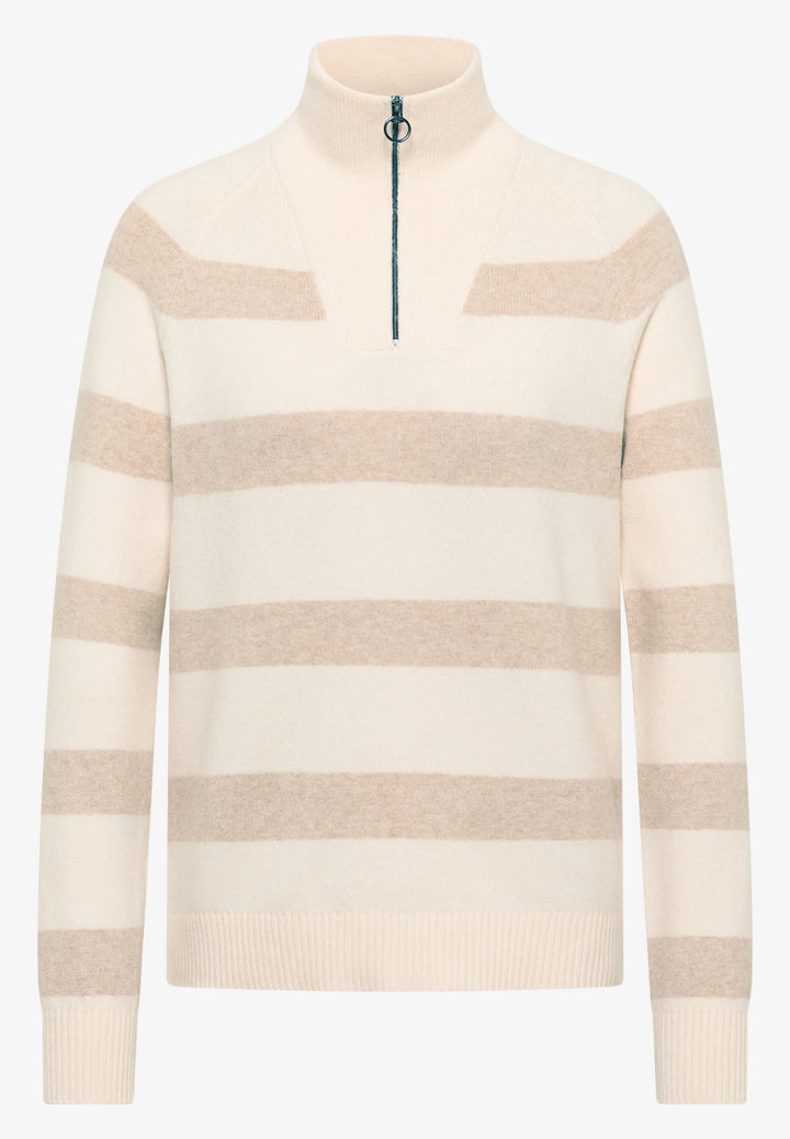 Cosy stripete genser - offwhite/beige