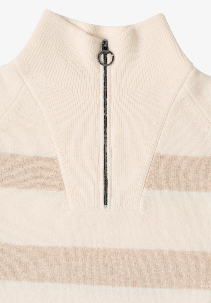 Cosy stripete genser - offwhite/beige